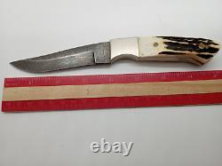 Vintage Parker Edwards Damascus Hunter Fixed Blade Knife