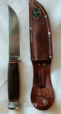 Vintage Pic Solingen Germany -old Fixed Blade Knife- Original Leather Sheath