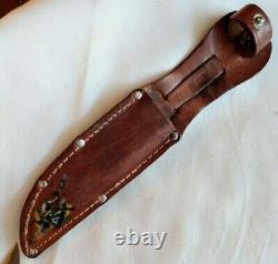 Vintage Pic Solingen Germany -old Fixed Blade Knife- Original Leather Sheath