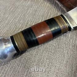 Vintage, Pre 1947, Kabar Union Cut Co, 471, Stacked Leather, Original Sheath