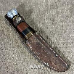 Vintage, Pre 1947, Kabar Union Cut Co, 471, Stacked Leather, Original Sheath