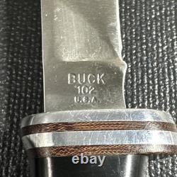 Vintage Pre-Date Code BUCK 102 USA Woodsman Fixed Blade Hunting Knife New Box