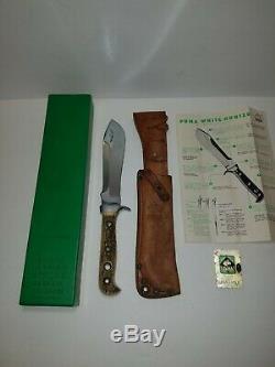 Vintage Puma 6377 White Hunter Knife Stag Handle (A04)