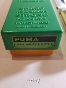 Vintage Puma 6377 White Hunter Knife Stag Handle (A04)