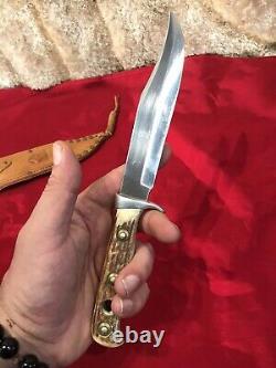 Vintage Puma Bowie 6396 Fixed Blade Knife with Sheath Germany Pumaster Steel