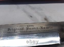 Vintage Puma Bowie 6396 Fixed Blade Knife with Sheath Germany Pumaster Steel