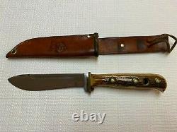 Vintage Puma Germany Hunter's Friend 6398, Stag Handle Knife +Sheath, No Date