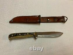 Vintage Puma Germany Hunter's Friend 6398, Stag Handle Knife +Sheath, No Date