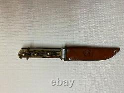 Vintage Puma Germany Hunter's Friend 6398, Stag Handle Knife +Sheath, No Date