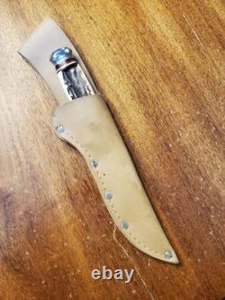 Vintage Puma Solingen German Fixed Blade Knife With Leather Sheath