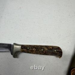 Vintage Puma Werk Jagdnicker Fixed Stag Knife With Sheath 3589 Germany