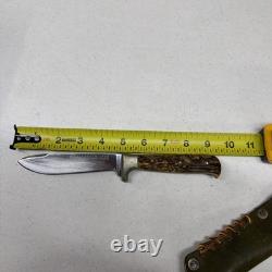 Vintage Puma Werk Jagdnicker Fixed Stag Knife With Sheath 3589 Germany