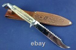 Vintage Queen Sawback Hunting Knife with Sheath