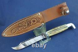 Vintage Queen Sawback Hunting Knife with Sheath