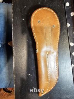 Vintage Queen Steel #82 & #85 Hunting Knife Set with Double Leather Sheath USA