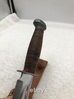 Vintage RH Pal 36 Fixed Blade Sheath Knife Stacked Leather Made In USA