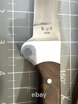 Vintage RIGID USA R-30'Alaskan' Hardwood Handle 7 Overall Hunter Knife Sheath