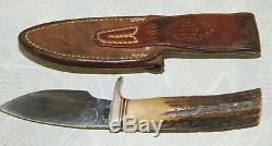 Vintage Randall 3.5 fixed blade knife, stag handle, Nordic Drop Point, sheath NDP