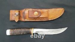 Vintage Randall Model 3-6 Hunter Knife with Heiser Leather Sheath & Stone