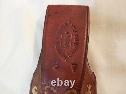 Vintage Randall knife 3-7 S Rough back Sheath Finger Groove Stag Smooth button