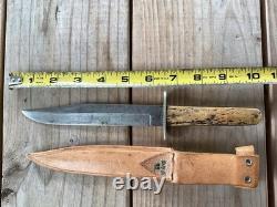 Vintage Rare Joseph Elliot And Sons Hunting Fighting Knife C + C Maltese Cross