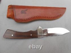 Vintage Rare Rigid USA Drop Point Skinning Hunting Knife With Tube Sheath
