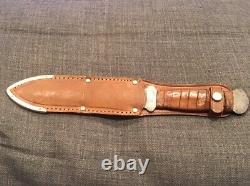 Vintage Rare Romo Throwing Fighting Knife Solingen Germany Leather Sheath 10