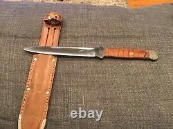 Vintage Rare Romo Throwing Fighting Knife Solingen Germany Leather Sheath 10