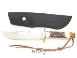 Vintage Rigid RG46 Tak Fukuta Seki Japan Stag Fixed Bowie Hunting Knife (Lot 7)
