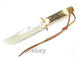 Vintage Rigid RG46 Tak Fukuta Seki Japan Stag Fixed Bowie Hunting Knife (Lot 7)