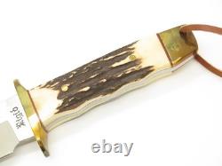 Vintage Rigid RG46 Tak Fukuta Seki Japan Stag Fixed Bowie Hunting Knife (Lot 7)