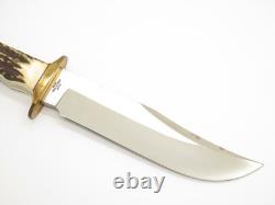 Vintage Rigid RG46 Tak Fukuta Seki Japan Stag Fixed Bowie Hunting Knife (Lot 7) Vintage Rigid RG46 Tak Fukuta Seki Japan Stag Fixed Bowie Hunting Knife (Lot 7)