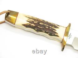 Vintage Rigid RG46 Tak Fukuta Seki Japan Stag Fixed Bowie Hunting Knife (Lot 7)