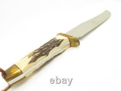 Vintage Rigid RG46 Tak Fukuta Seki Japan Stag Fixed Bowie Hunting Knife (Lot 7)