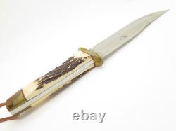 Vintage Rigid RG46 Tak Fukuta Seki Japan Stag Fixed Bowie Hunting Knife (Lot 7)