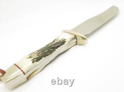 Vintage Rigid RG46 Tak Fukuta Seki Japan Stag Fixed Bowie Hunting Knife (Lot 8)