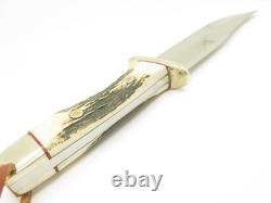 Vintage Rigid RG46 Tak Fukuta Seki Japan Stag Fixed Bowie Hunting Knife (Lot 8)