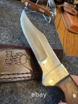 Vintage Rigid USA Fixed Blade Hunting Knife Leather Sheath Amazing Condition USA