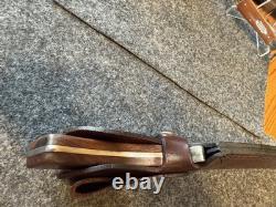 Vintage Rigid USA Fixed Blade Hunting Knife Leather Sheath Amazing Condition USA