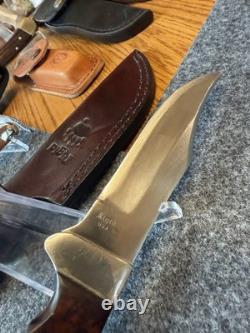 Vintage Rigid USA Fixed Blade Hunting Knife Leather Sheath Amazing Condition USA