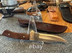 Vintage Rigid USA Fixed Blade Hunting Knife Leather Sheath Amazing Condition USA