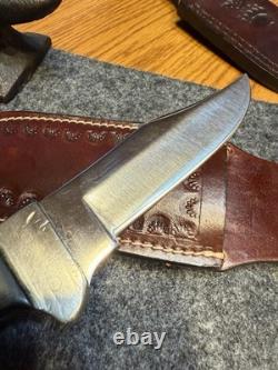 Vintage Rigid USA Fixed Blade Knife Leather Sheath Made in the America
