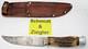 Vintage SCHMIDT & ZIEGLER SOLINGEN Fixed Blade Knife Stag Handles Used Knife