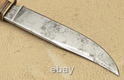 Vintage SCHMIDT & ZIEGLER SOLINGEN Fixed Blade Knife Stag Handles Used Knife