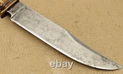 Vintage SCHMIDT & ZIEGLER SOLINGEN Fixed Blade Knife Stag Handles Used Knife