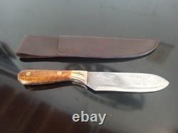 Vintage SK Knives (Steven Kelly-Montana) 9.5'' fixedBlade Knife. Curly Maple