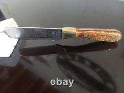 Vintage SK Knives (Steven Kelly-Montana) 9.5'' fixedBlade Knife. Curly Maple