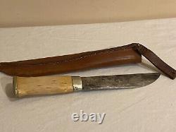 Vintage Scandinavian Nordic Hunting Knife & Sheath Large Knife aj-15