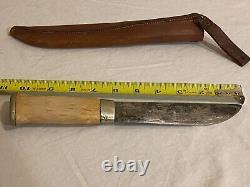 Vintage Scandinavian Nordic Hunting Knife & Sheath Large Knife aj-15