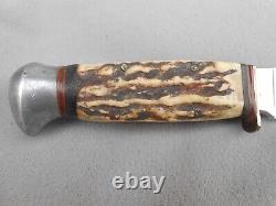 Vintage Schneidteufel Solingen William Tell Hunting Knife With Stag Handles